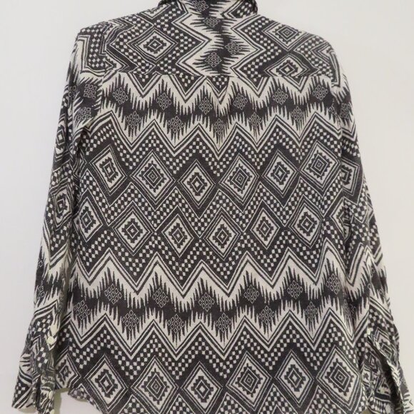 J.Crew Linen Graphic Button Shirt Size 2 - Picture 7 of 10